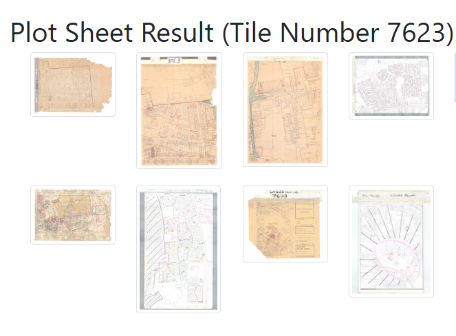 Screenshot plotting sheet images from a tile